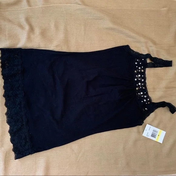 EYESHADOW Beaded sequin and lace camisole - Picture 8 of 9